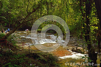 Batu Berangkai Waterfall Editorial Stock Photo