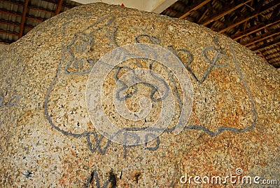 Batu Bersurat at Pangkor Island, Perak, Malaysia. Editorial Stock Photo