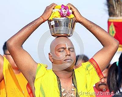 Batu Caves, Kuala Lumpur, Malaysia - February 09, 2017: Thaipusam the Hindu festival. Is celebrated by the Tamil community on Editorial Stock Photo