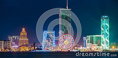 Batumi, Adjara, Georgia. Panorama Of Modern Architecture In Seafront Stock Photo