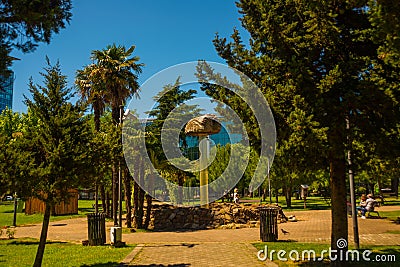 BATUMI, GEORGIA: Fountain Stone on water in 6 May Park in Batumi. Editorial Stock Photo