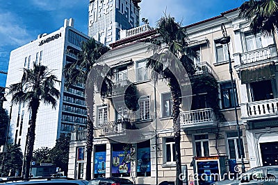 BATUMI, GEORGIA - JUNE 27, 2023: View of the modern building of Le Meridien Hotel and historic buildings in the center of Batumi Editorial Stock Photo