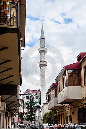 view of Orta Jame mosque minaret from Khulo street Editorial Stock Photo