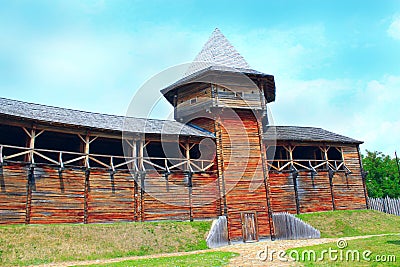 Baturyn Citadel. Ancient Slavonic architecture of fortress Stock Photo