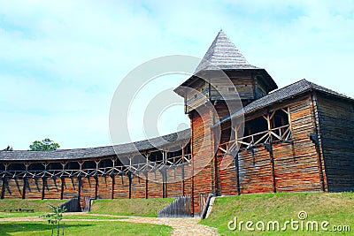 Baturyn Citadel. Ancient Slavonic architecture of fortress Stock Photo