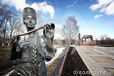 Batyushkov monument in Vologda, a traditional Russian, Slavonic Stock Photo