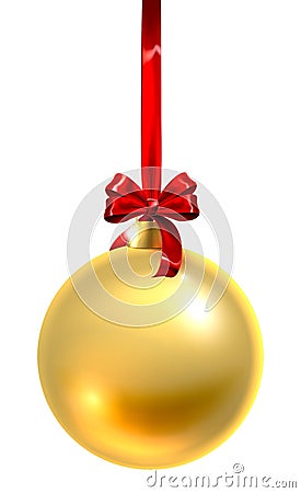 Bauble Christmas Ball Glass Ornament Gold Vector Illustration