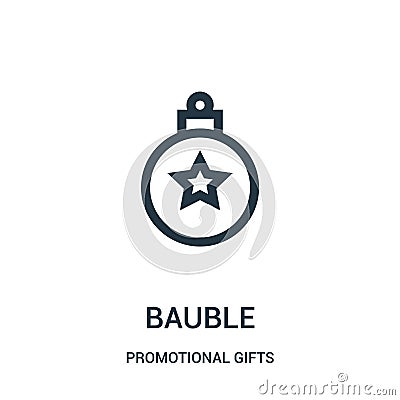 bauble icon vector from promotional gifts collection. Thin line bauble outline icon vector illustration. Linear symbol for use on Vector Illustration