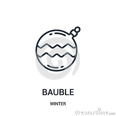 bauble icon vector from winter collection. Thin line bauble outline icon vector illustration. Linear symbol for use on web and Vector Illustration