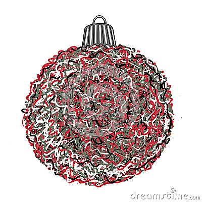 Christmas tree bauble illustration. Cartoon Illustration