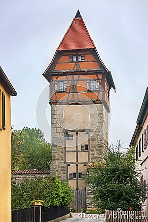 Bauerlinsturm tower, Dinkelsbuhl, Bavaria, Germany Stock Photo