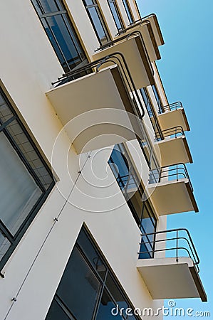 Bauhaus Dessau, balconies Stock Photo