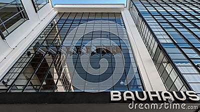 Bauhaus Dessau, entrance Stock Photo