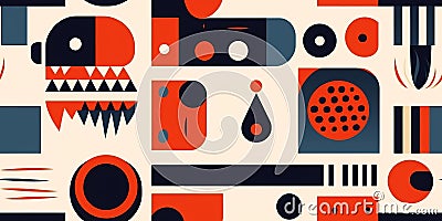Bauhaus geometric brutalism elements set. Modern basic bold forms, abstract shapes design simple pattern Stock Photo