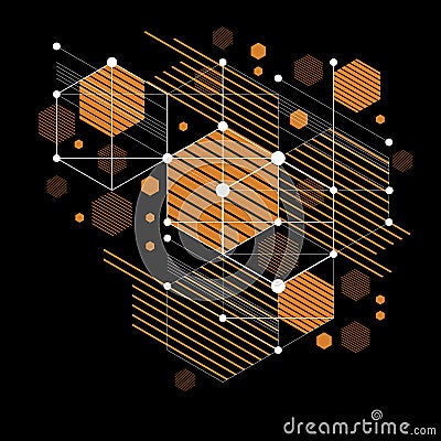 Bauhaus retro wallpaper, art vector background made using grid, Vector Illustration