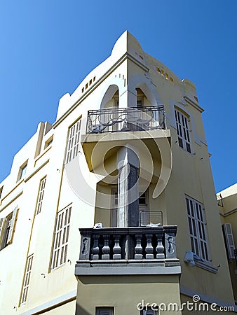 Bauhaus style house Tel Aviv Israel Stock Photo