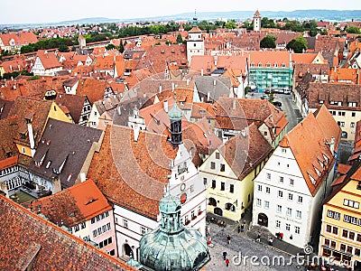 Market square of Rothenburg on the Tauber. Editorial Stock Photo