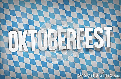 Bavaria Oktoberfest Flag Nice Font Cartoon Illustration