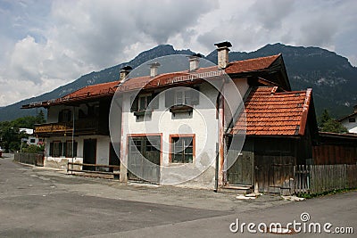 Bavaria - typical house in Garmisch-Partenkirchen Stock Photo