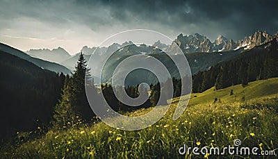 Bavarian Bliss Summer in the Alpine Meadow Stock Photo