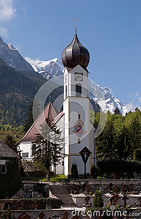 Bavarian church (Grainau) Stock Photo