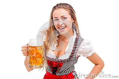 Bavarian girl isolated over white background Stock Photo