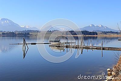 Bavarian lake in the AllgÃ¤u Stock Photo
