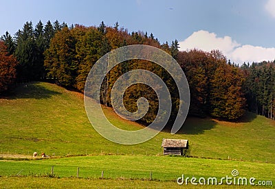 Bavarian landscape in autumn Stock Photo