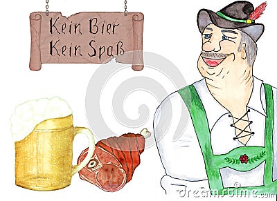 Bavarian in national costume. Oktoberfest Stock Photo