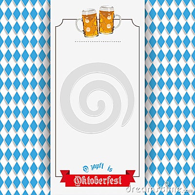 Bavarian Oktoberfest Flyer Emblem Centre Banner Vector Illustration