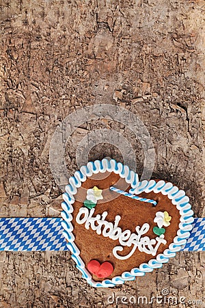 Bavarian Oktoberfest gingerbread heart Editorial Stock Photo