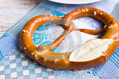 Bavarian pretzel salt Stock Photo