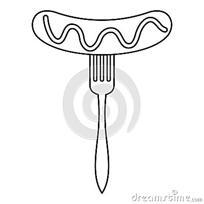 Bavarian sausage icon, outline style Vector Illustration