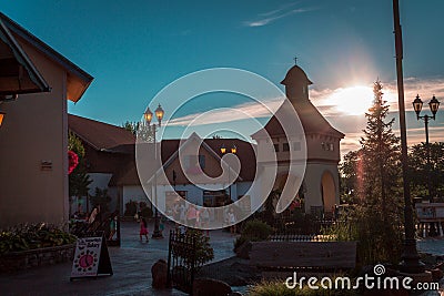 Bavarian style shopping center in Frakenmuth Michigan Editorial Stock Photo