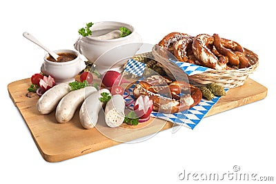 Bavarian veal sausage breakfast Stock Photo