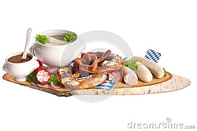 Bavarian veal sausage breakfast Stock Photo