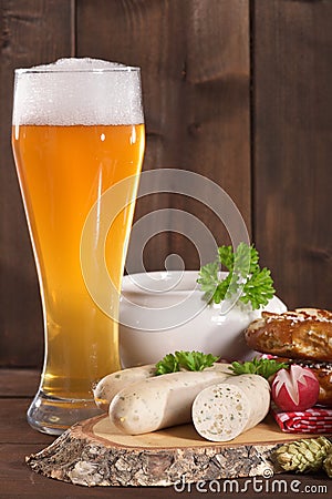 Bavarian veal sausage breakfast Stock Photo