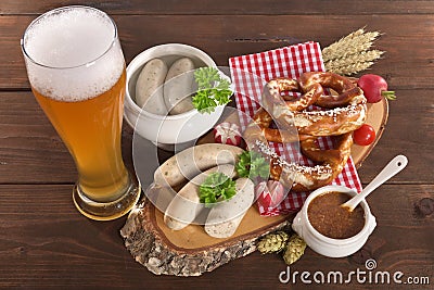 Bavarian veal sausage breakfast Stock Photo