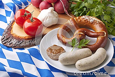 Bavarian white sausages Stock Photo