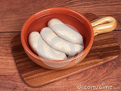 Bavarian white sausages weisswurst Stock Photo