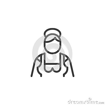 Bavarian woman line icon Vector Illustration