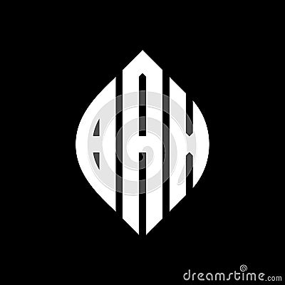 BAX circle letter logo design with circle and ellipse shape. BAX ellipse letters with typographic style. The three initials form a Vector Illustration