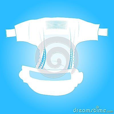 Bay absorbent diaper. Realistic vector illustration Cartoon Illustration