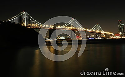 Bay bridge at night Stock Photo