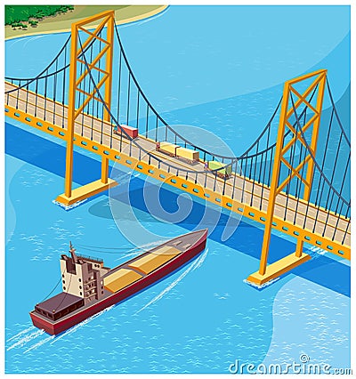 Bay Bridge Vector Illustration