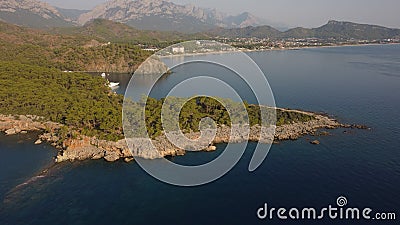 A bay Cennet Koyu and Kemer view from a drone. Stock Photo