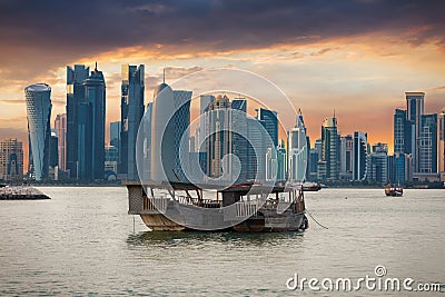 The bay of Doha, Qatar Stock Photo