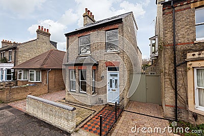 Bay fronted Victorian detached house in Cambridge Editorial Stock Photo