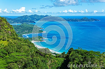 West coast of the Island Mahe, Republic of Seychelles, Africa Stock Photo