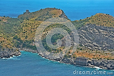 The bay of Ieranto in Sorrento`s peninsula Stock Photo